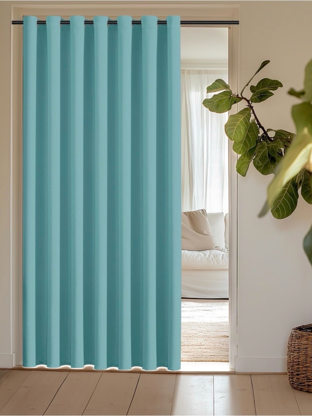 Aqua Blue room divider curtain 2